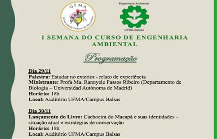 I Semana do Curso de Engenharia Ambiental da UFMA